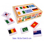 Wooden Memory Game - Flags of the World